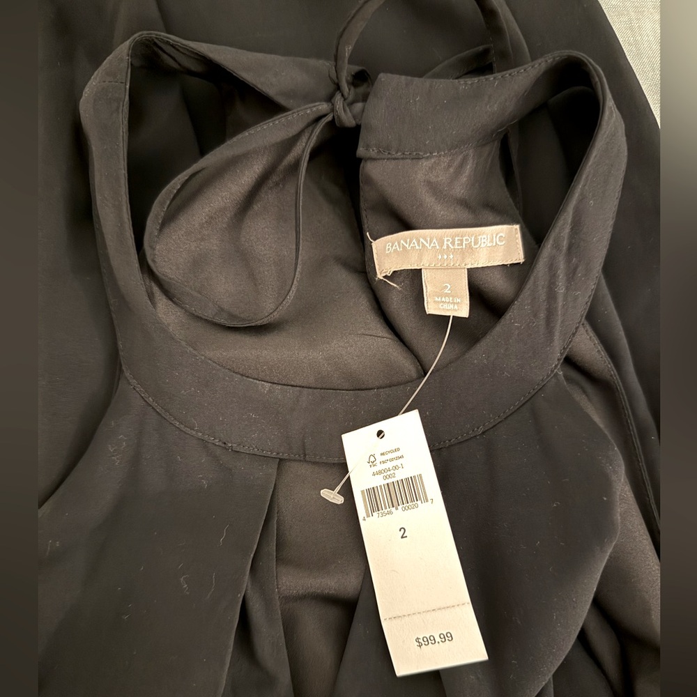 NWT Banana Republic Black Halter Maxi Dress Size 2 - Picture 4 of 7